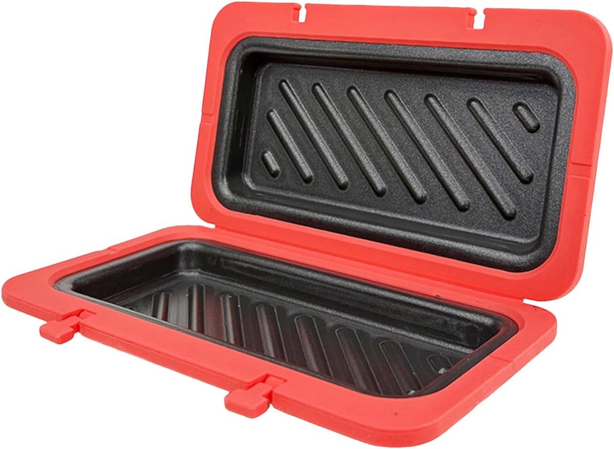 Sandwichmaker Wafelmaker - Kaasgrill Apparaat - Ontbijt Bereiden - Magnetronbestendig Ontwerp - 19x12x4 cm - Rood