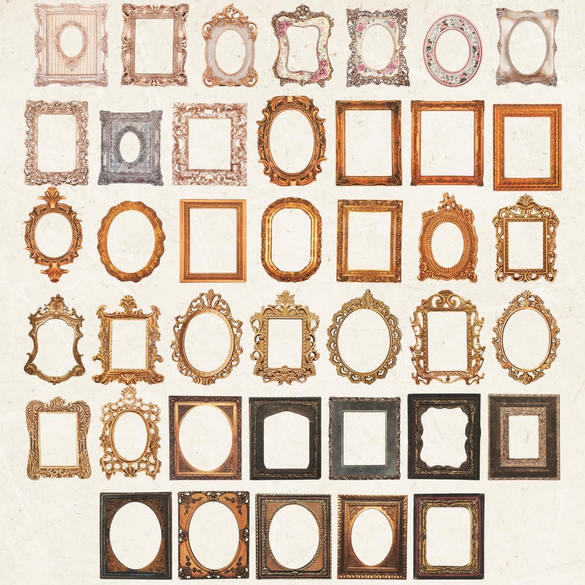 Dailygoods- Framestickers 120 Stuks - Vintage Fotolijst Ontwerp - Scrapbook Stickers - Journaling Accessoires - Mini-Fotolijst - Creatieve Decoraties - Scrapbookstickers