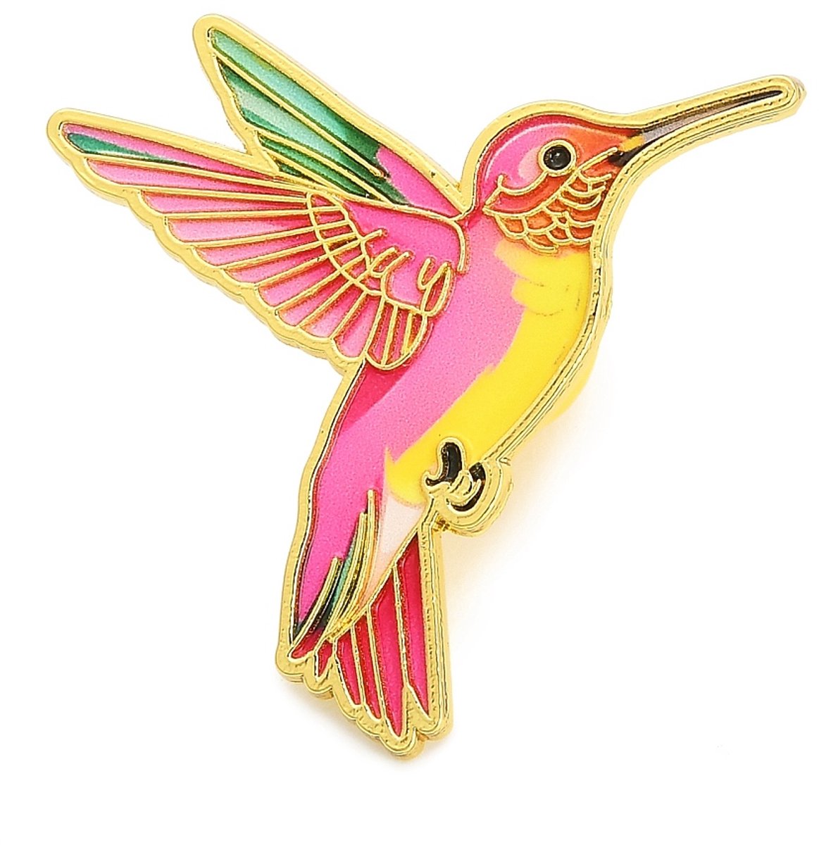 Pin - roze kolibrie - vogel - pink hummingbird - mocking bird - broche - kledingspeld