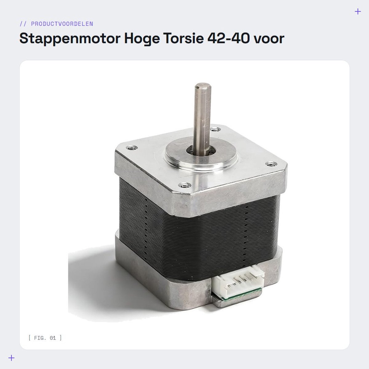 Dailygoods- Stappenmotor Hoge Torsie 42-40 - 2-Fasig - 1,5A - 1,8° Staphoek - Vervanging voor 3D-printer - Compatibel met CNC-machines - Motor