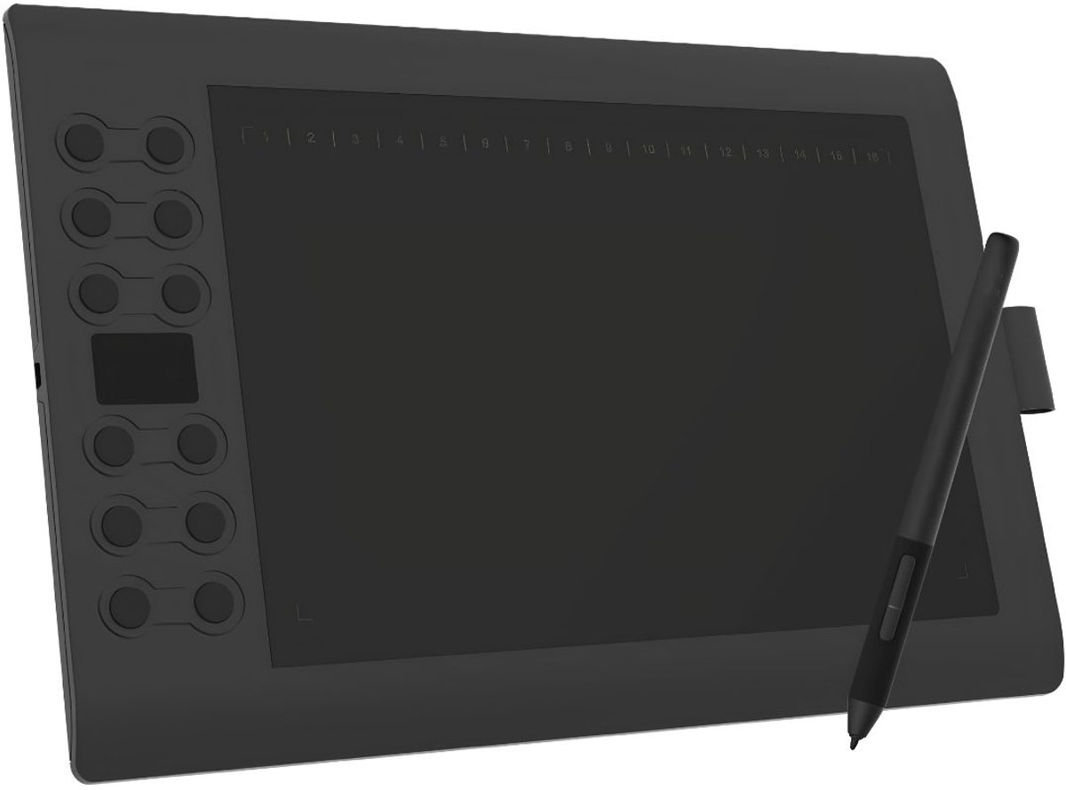 KAD® Tekentablet - Geschikt voor Design & Illustratie - 10 Sneltoetsen - Zwart - 36cm x 24cm x 1cm