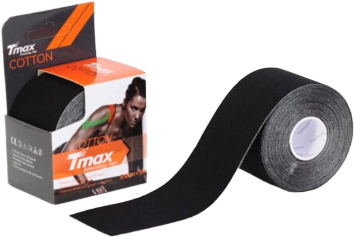 Tmax - kinesiology tape cotton - Zwart