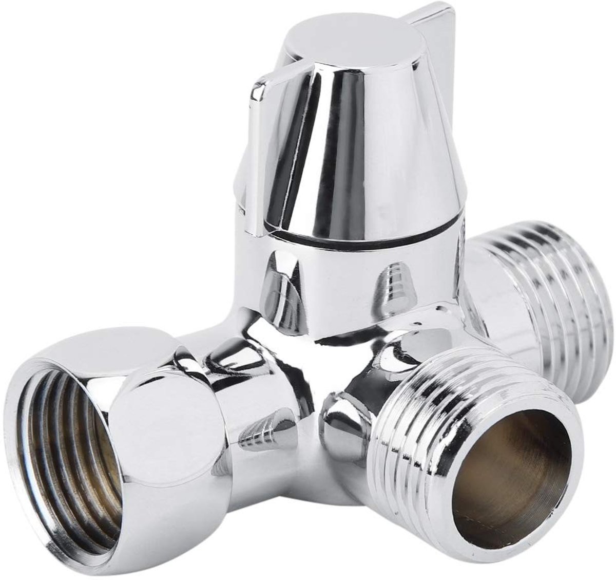 Dailygoods- Doucheomsteller G1/2" - Drie-Weg - Messing - Universele Pasvorm - Douche/Kraan Splitter - Eenvoudige Installatie - Wateromleider