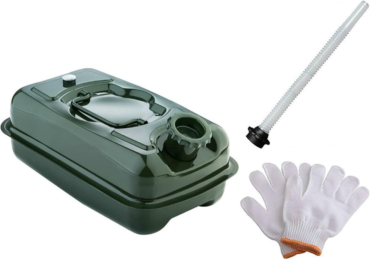 Brandstoftank Metaal - Benzine Can - Brandstof Opslag - Robuuste Constructie - 5 Liter - Groen