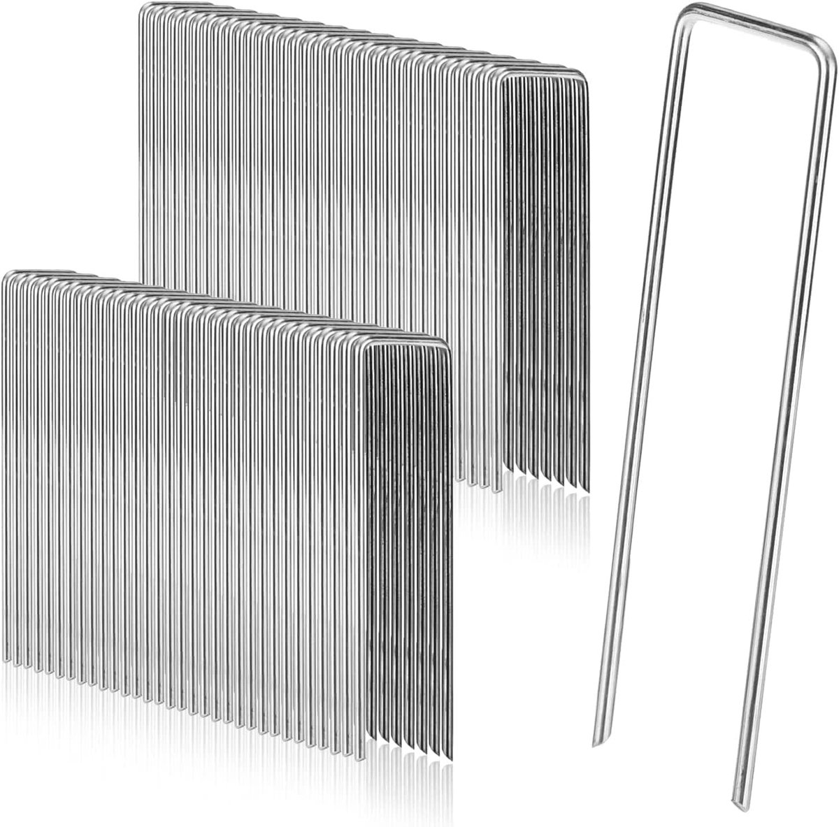 Dailygoods- Grondankers 50 Stuks - Roestvrij Staal - Gegalvaniseerd - Camping Haringen - Bevestigingshaken - 200 mm Lang - 40 mm Breed - Tuinnagels