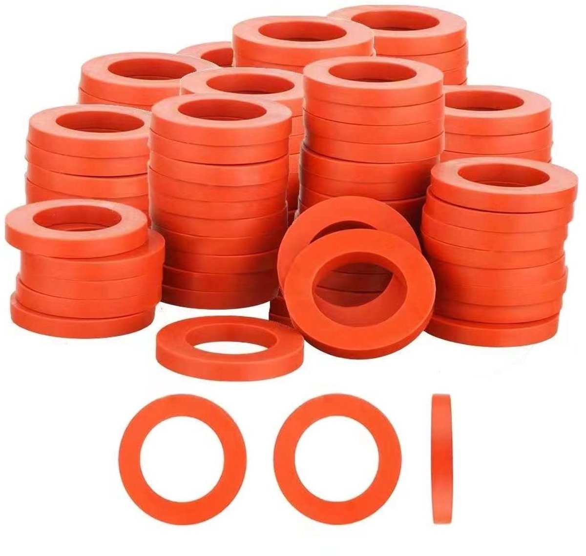 Slangringen Set - Lekvrije Afdichtingen - Waterdicht Maken - Robuust Rubber - 100 Stuks - Rood