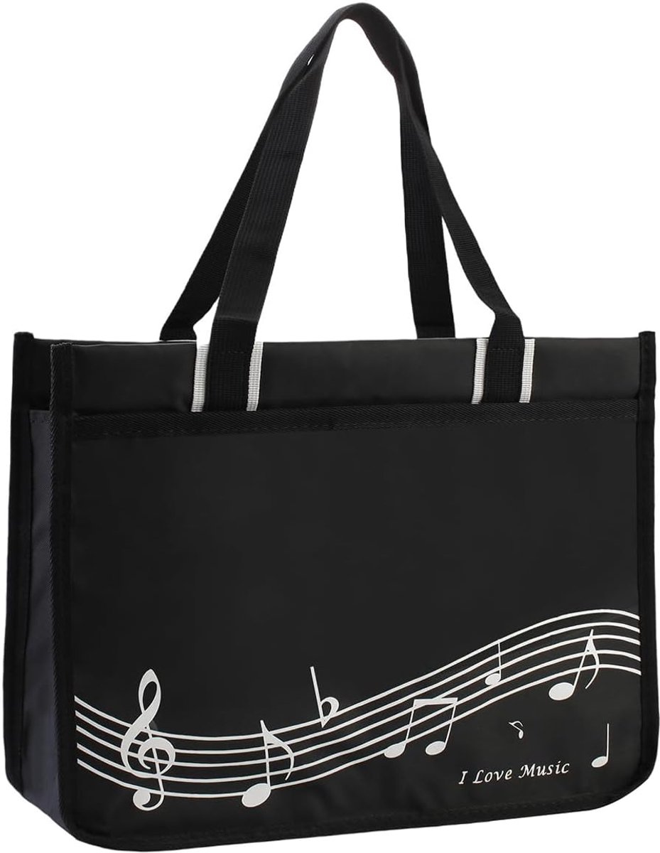 Boodschappentas met muzieknoten - waterdicht Oxford-doek - herbruikbaar - perfect voor muziekfanaten - ShopVlot