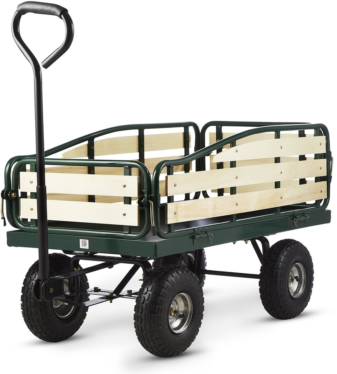 Waldbeck Ventura bolderkar - Bolderwagen - 100 x 50 cm opbergruimte - Van staal en HKC - Handvat 75 cm - Met brede luchtbanden