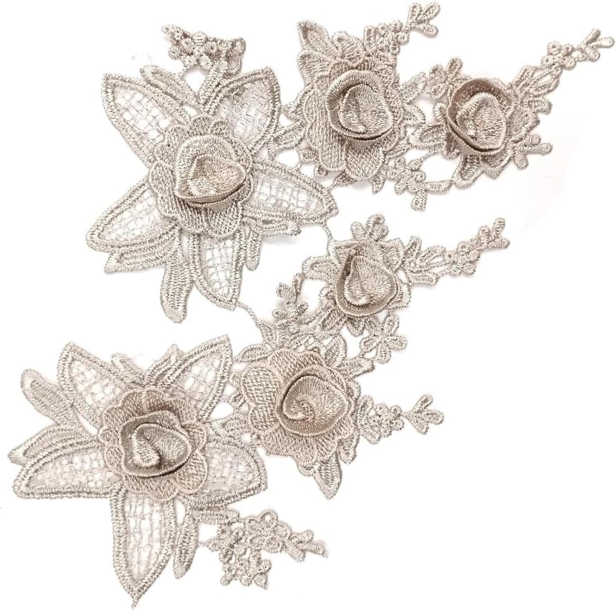 Applicaties rose bloemen - 2 stuks borduurkant - ijzeren opstrijkpatch - ideaal voor DIY decoratie - ShopVlot