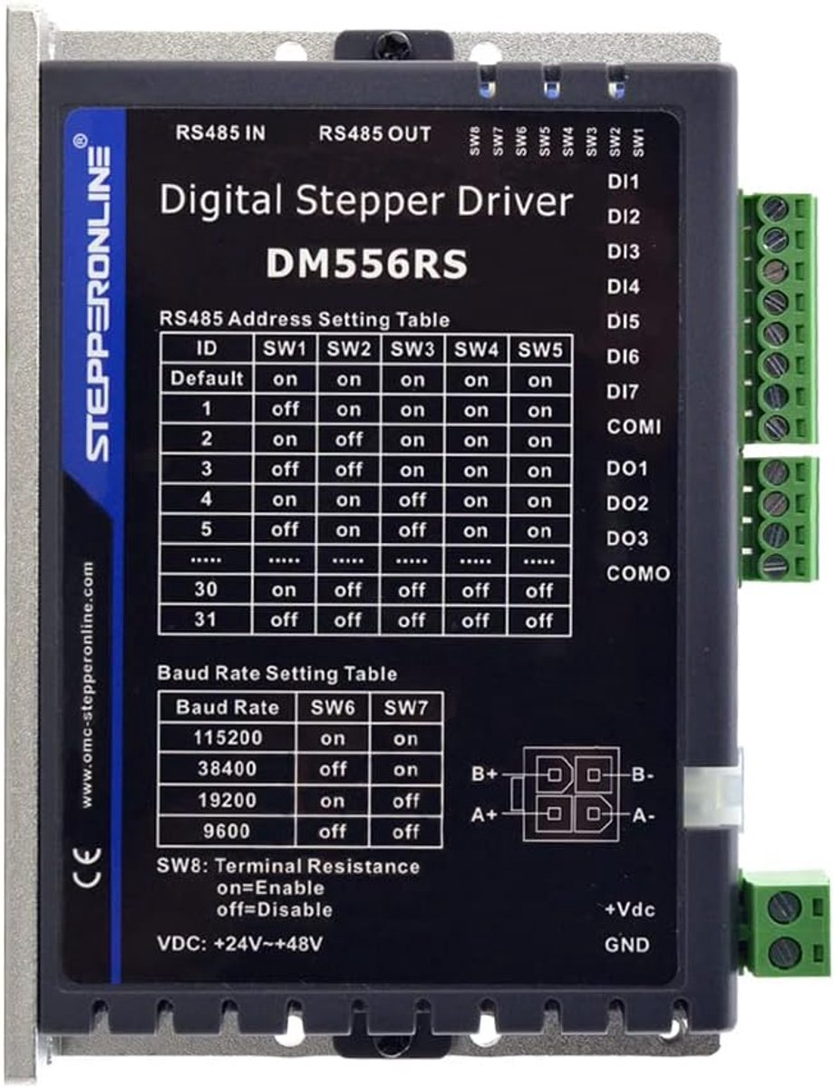 Stepper motor driver 0.5-5.6A - Modbus RS485 - 24-48 VDC - Geschikt voor Nema 17/23/24 - ShopVlot