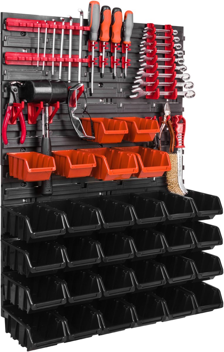 Gereedschapswand 58x78cm met 26 Bakjes - Werkplaats Organizer