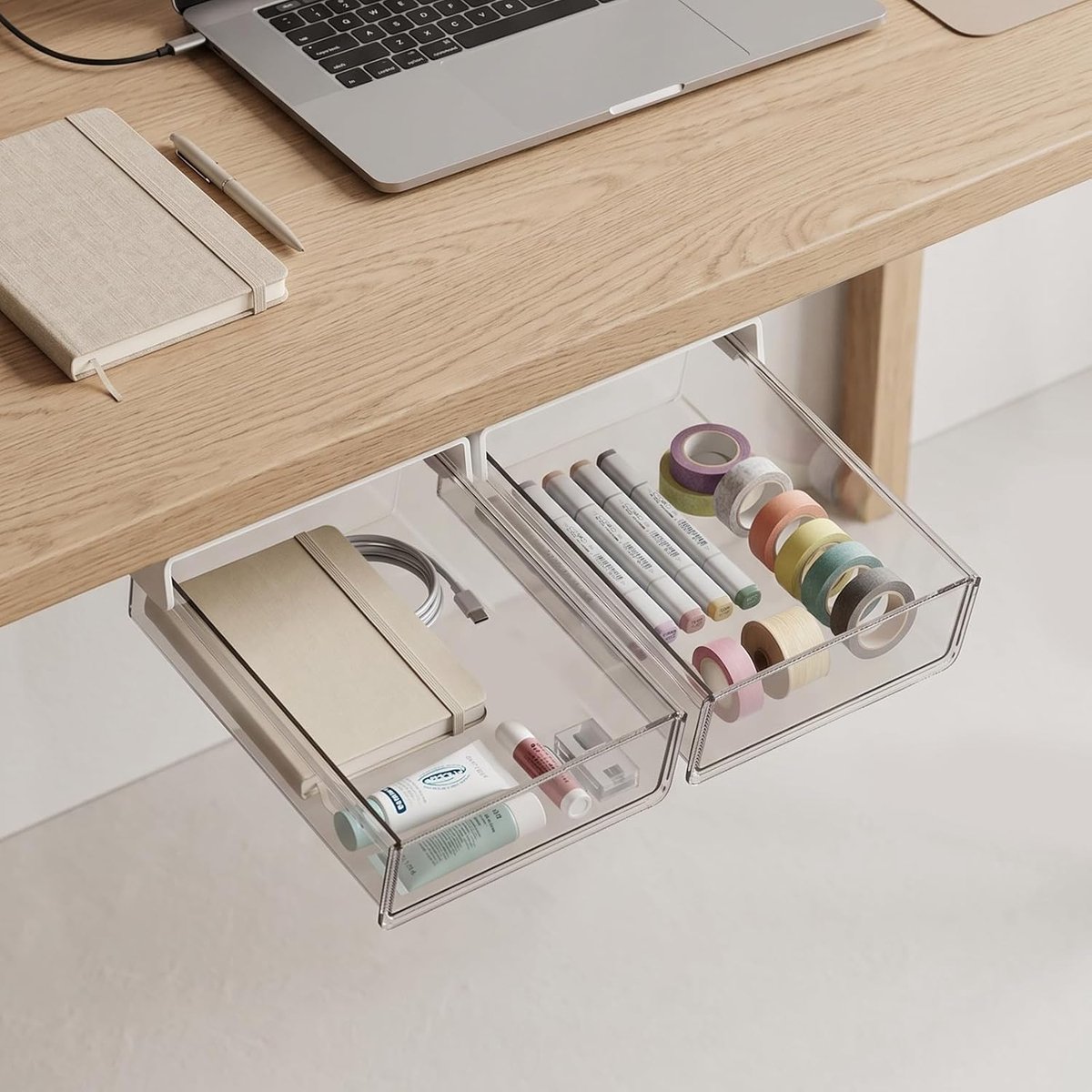 Ondertafellade 2 stuks - Zelfklevend - Klein - Praktische organizer voor brieven en schrijfwaren - ShopVlot