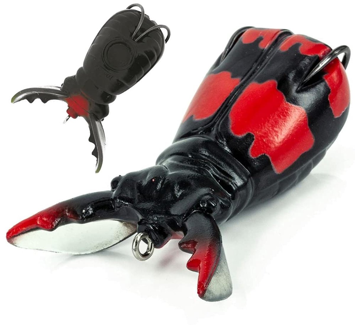 Vissersaas Superato Beetle 7,5 cm Zwart met Rode Strepen