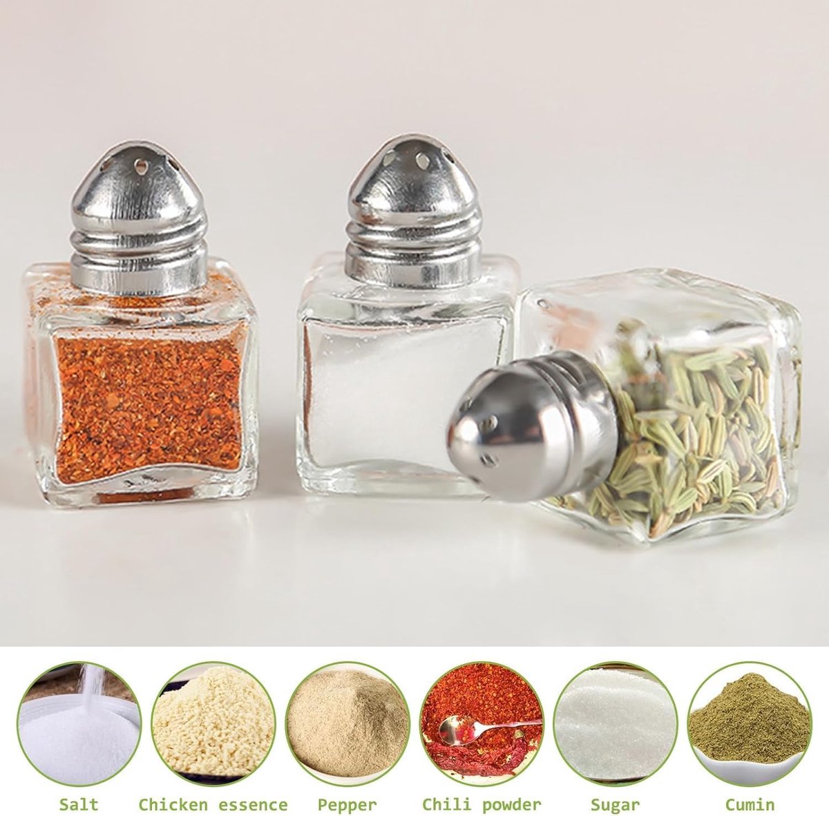 Mini Salt Shakers 6 Pack Small Mini Salt Shakers for on the Go Salt Shaker with Lid Suitable for Camping, Barbecuing - ShopVlot