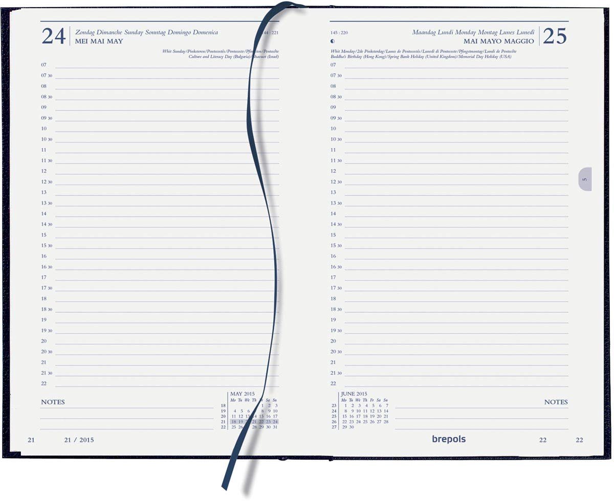 BREPOLS - Bureauagenda – januari 2026 tot december 2026 – Saturnus luxe – omslag Lima rood – afmetingen 14 x 21 cm - ShopVlot