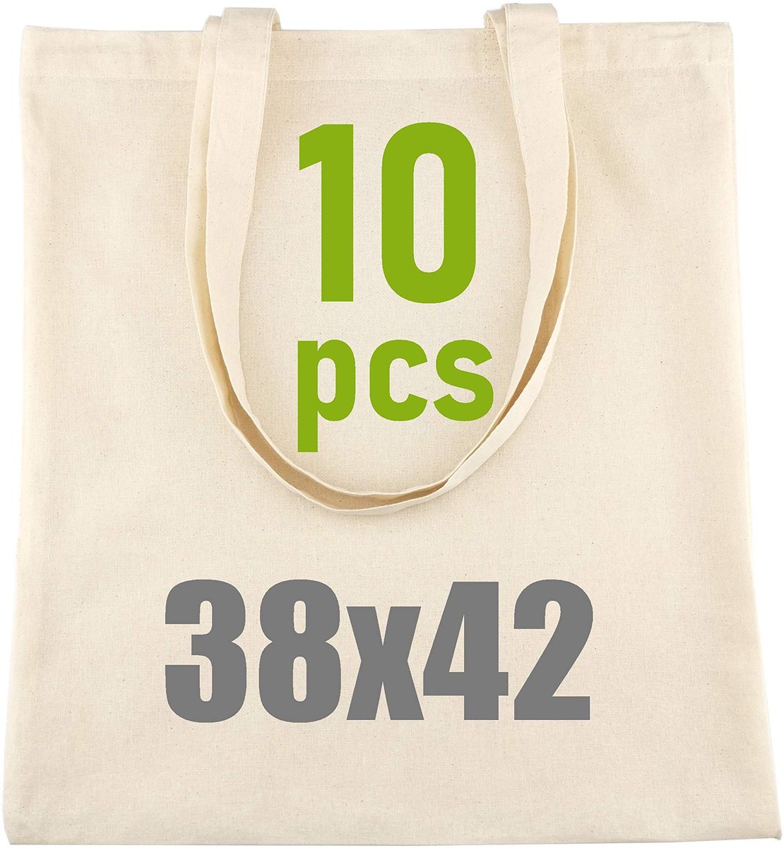 LEVIATAN jutezak 10 stuks - 100% katoenen tas - stoffen tas om te verven 38x42cm - 144g/m2 boodschappentas - ShopVlot