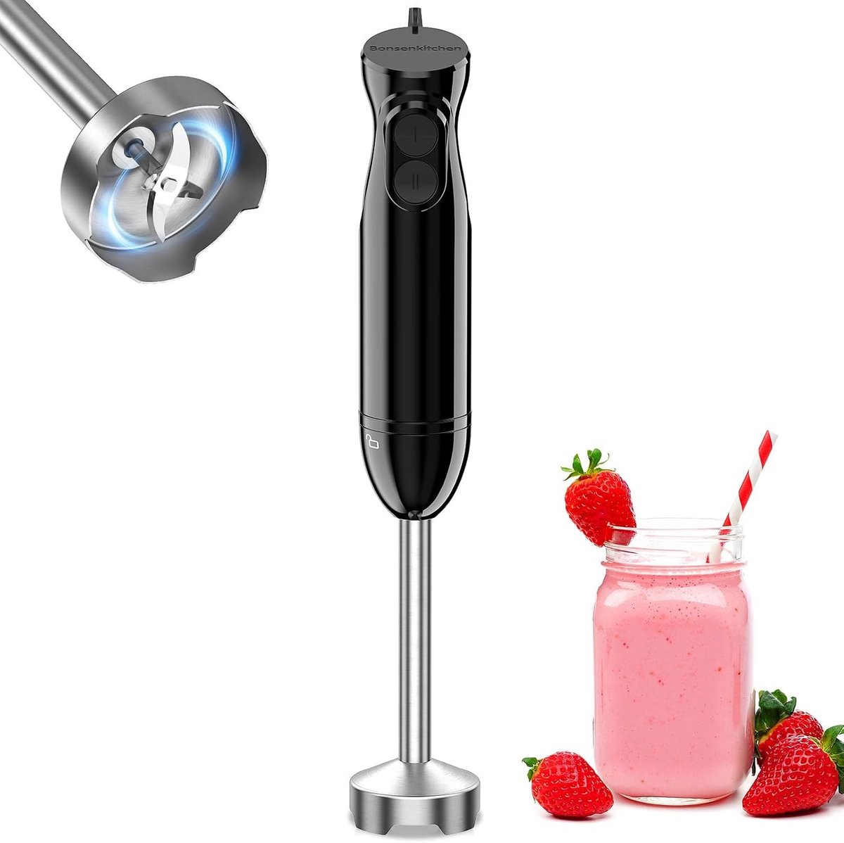 Handmixer - Roestvrij staal - 1000 W - Met 2 Snelheden - Voor Koken en Bakken