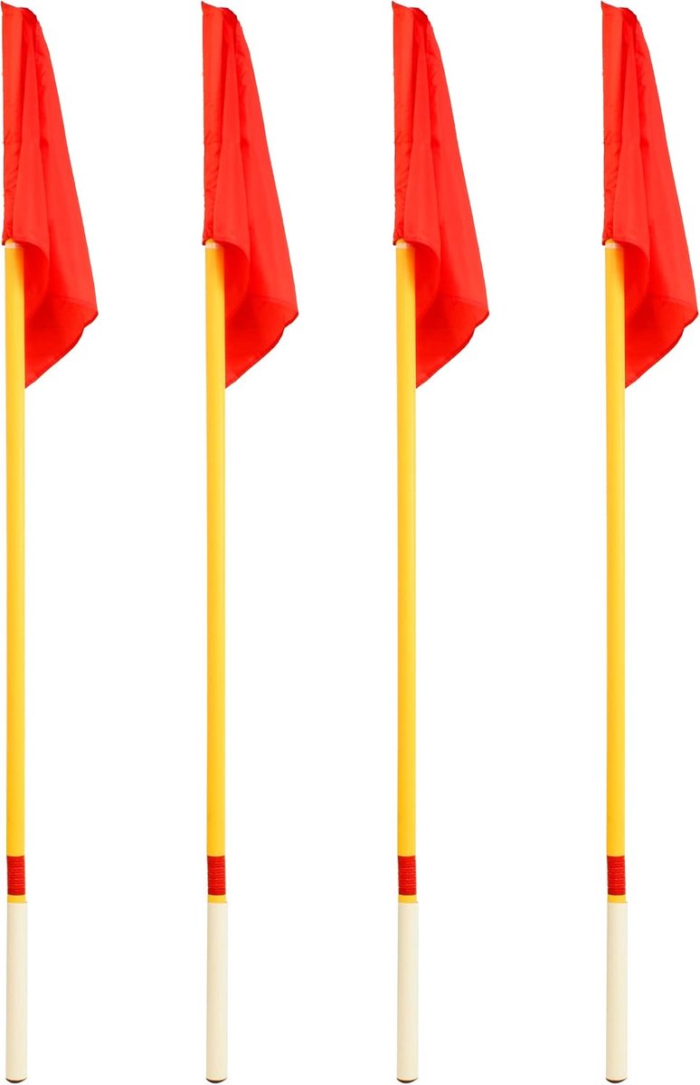 Corner flags with tilt joint - 4 in set - with bottom sleeve - 160 cm high - for playing field marking - ShopVlot