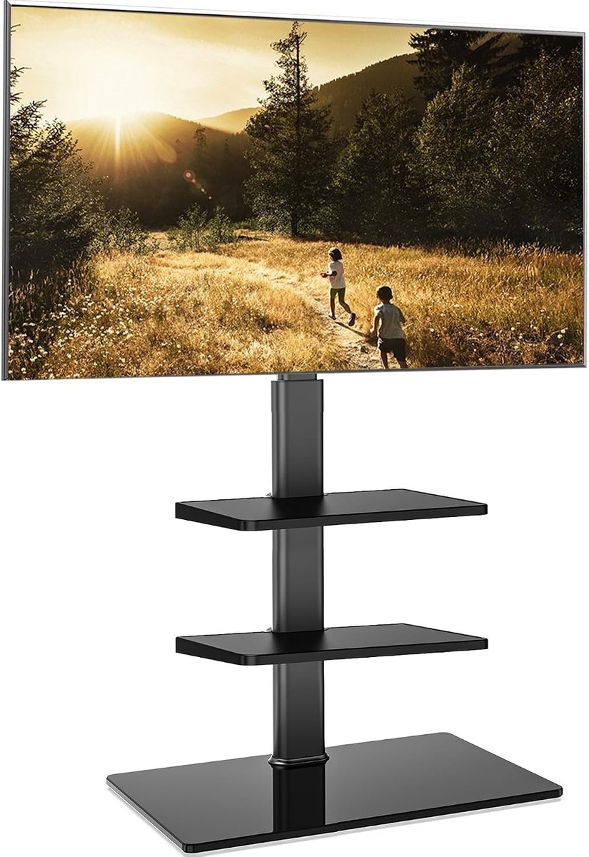 TV-standaard - Zwart - 32-60 inch - Verstelbare Hoogte en Draaibaar - Voor Universeel Gebruik