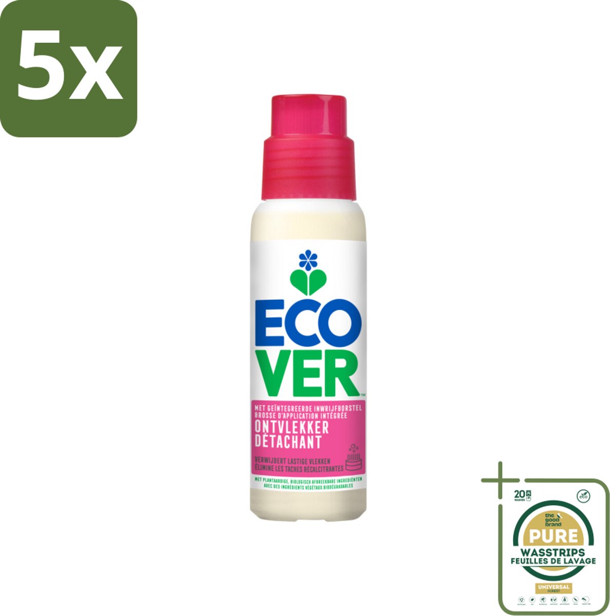 5 x Ecover - Ontvlekkingsmiddel - 200 ml - Grootverpakking - Vlekkenverwijderaar - Ontvlekkingsmiddel - Natuurlijke Reiniging - Krachtige Vlekkenverwijdering - Vlekken Op Kleding
