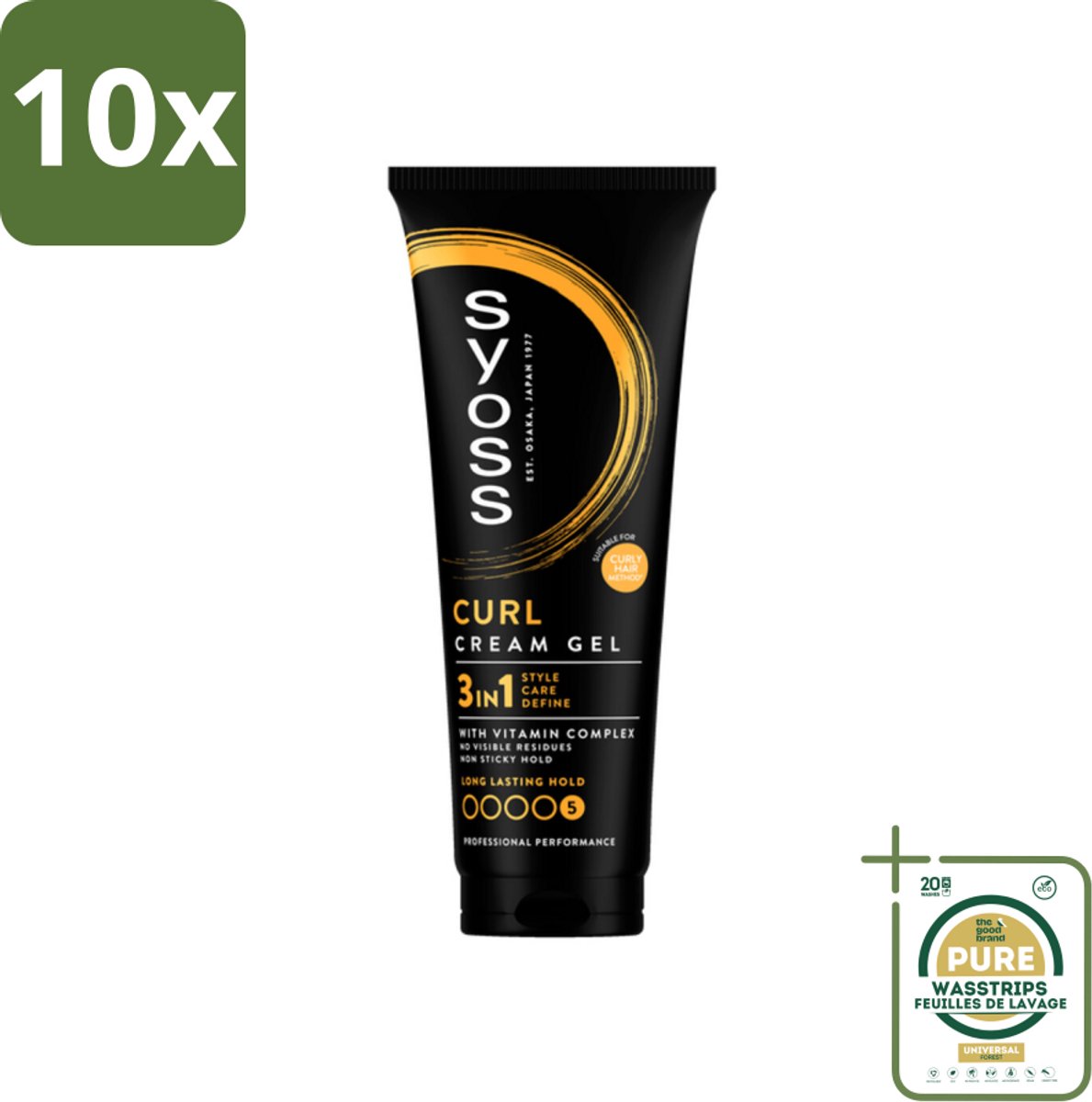 10 x Syoss - Curl Control - Gel - Voor Gedefinieerde Krullen - 250 ml - Grootverpakking - Krullen Stylen - Krullen Fixeren - Krullen Controleren - Krullen Verzorgen - Krullen Gedefinieerd Maken