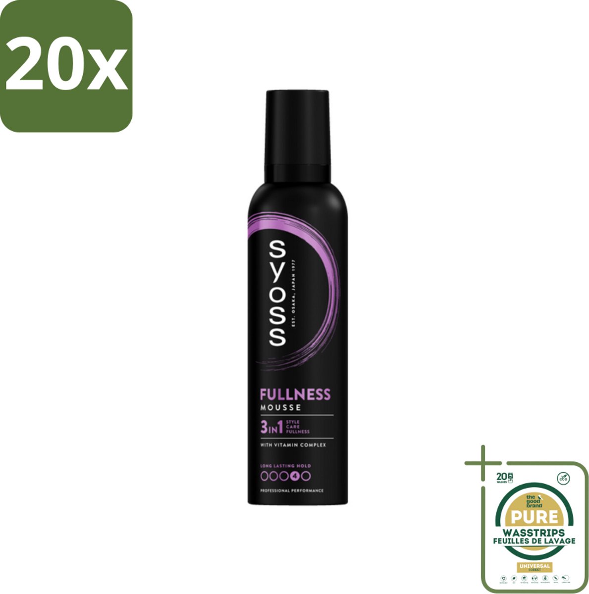 20 x Syoss - Fullness - Haarmousse - Lichtgewicht Volume - 250 ml - Grootverpakking - Haarmousse Volume - Haarmousse Voor Volume - Haarmousse Voor Fijn Haar - Haarmousse Voor Futloos Haar - Haarmousse Voor Salonlook