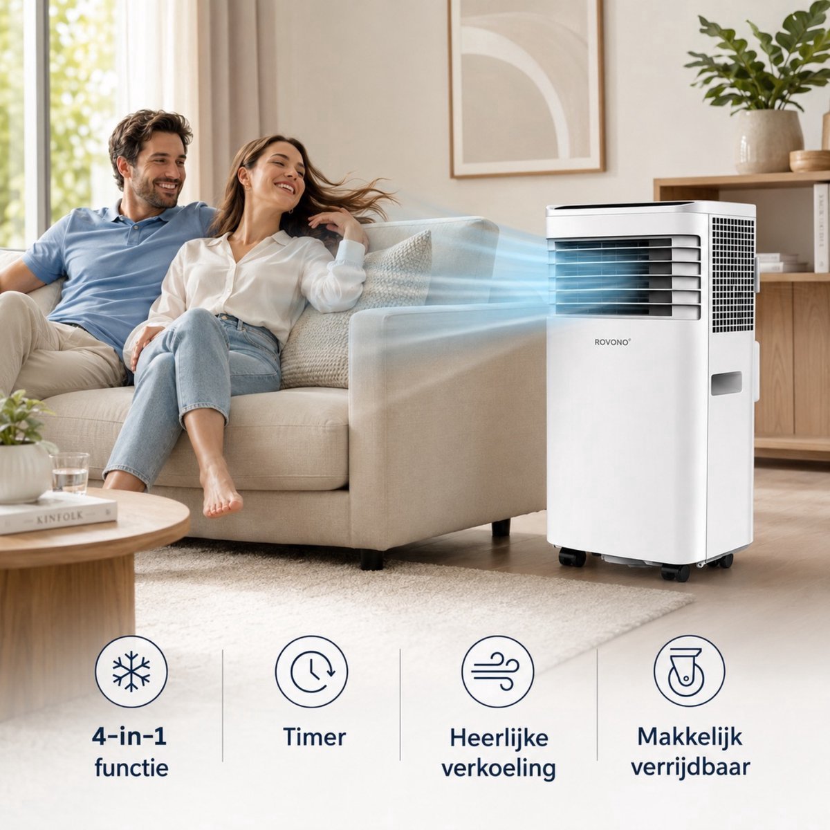 Krachtige Mobiele Airco - 4 in 1 Airco - 12000BTU - Airconditioning - Ventilatoren - Wit thumbnail 3