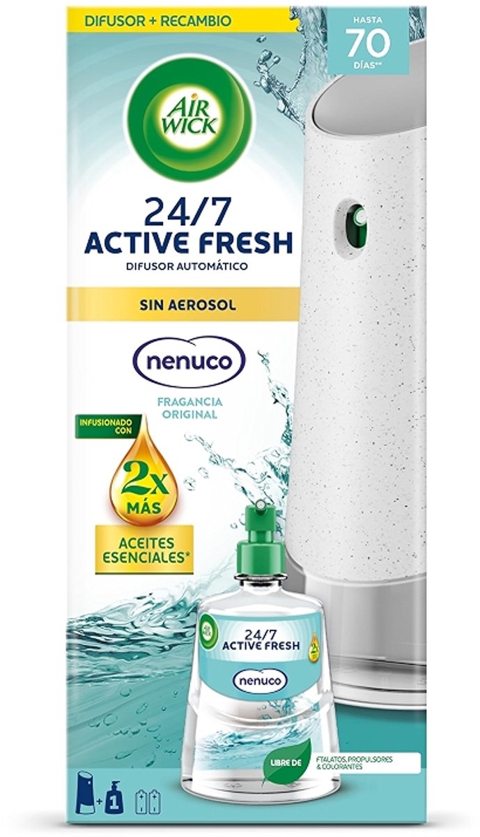 Active fresh spray automatisch zonder aerosol - nenuco geur - apparaat en navulling 228 ml