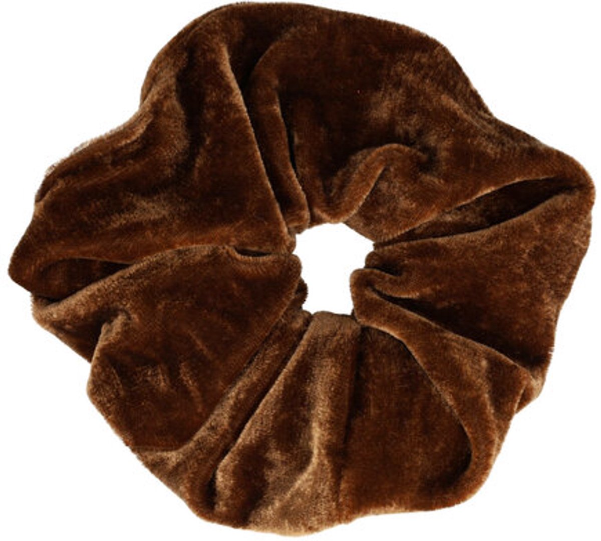 Haarsoires Haarelastiek Scrunchie – Basic – Velvet Stof – Bruin - Haarkrinkel - Haar Elastiek met Stof - Zacht & Haarvriendelijk