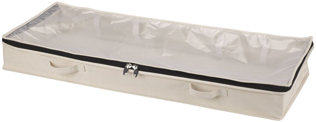 Household Essentials Katoenen Canvas Onder Bed Kleding en Linnen Opbergtas - Naturel - ShopVlot
