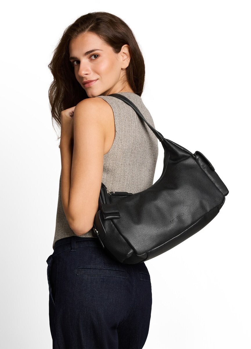 Tom Tailor - TTCHARIS M schoudertas met hangertje - Maat ONESIZE - schwarz / black