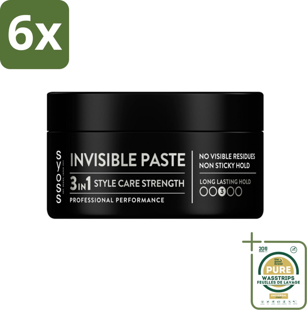SYOSS - Invisible Paste 100 ml - Haarpaste - Langdurige Styling - 100ml - Voordeelverpakking - 6 stuks - Natuurlijke styling - Haarmodeleren
