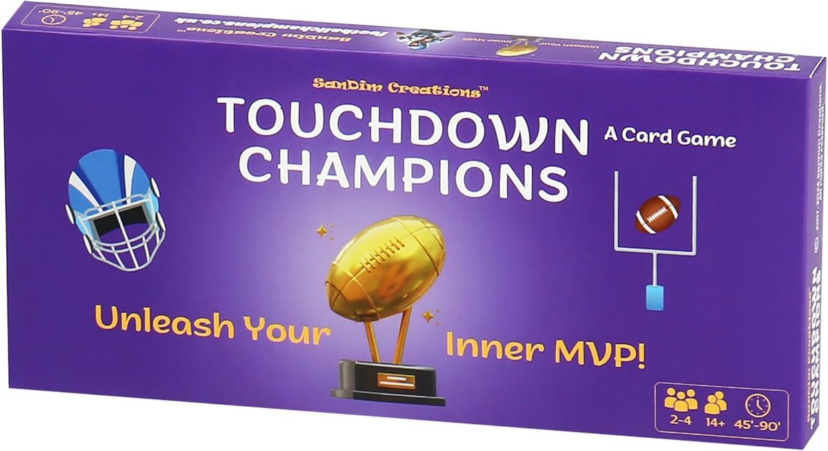 Touchdown Champions Football Card Game, Sports Strategy Card Game, Family Game Night for Kids and Adults, Card Games - ShopVlot