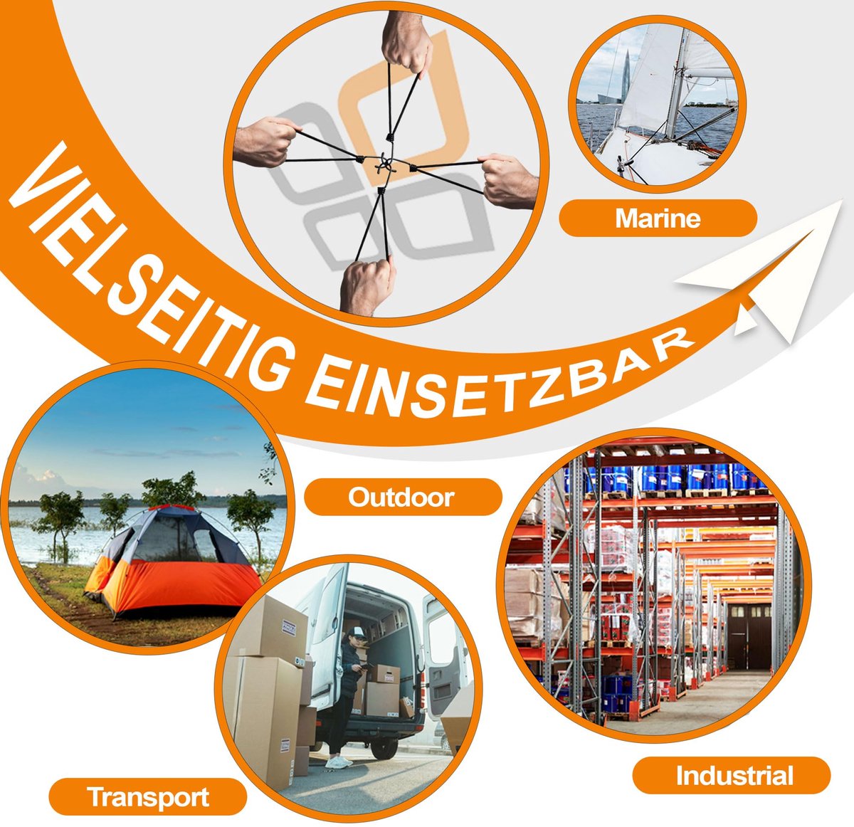 Elastiek met haak 25 cm - spiraalhaak zwart - 25 stuks - ideaal voor spanzeilen - ShopVlot