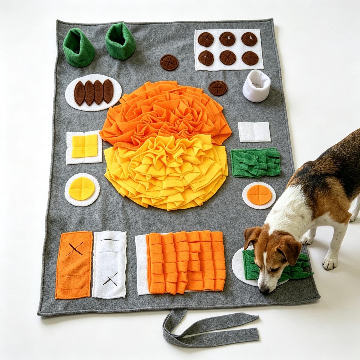 Snuffelmat voor huisdieren, speelmat voor huisdieren, slowfoodmat voor huisdieren, speelgoed voor huisdieren, training voor huisdieren, honden en katten, kleur，H-model 80 * 60cm