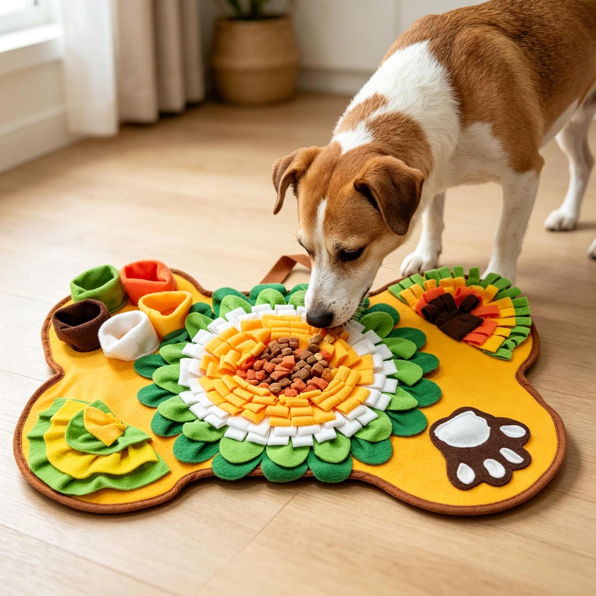 Snuffelmat voor huisdieren, speelmat voor huisdieren, slowfoodmat voor huisdieren, speelgoed voor huisdieren, training voor huisdieren, honden en katten, kleur，Type D 64*43cm