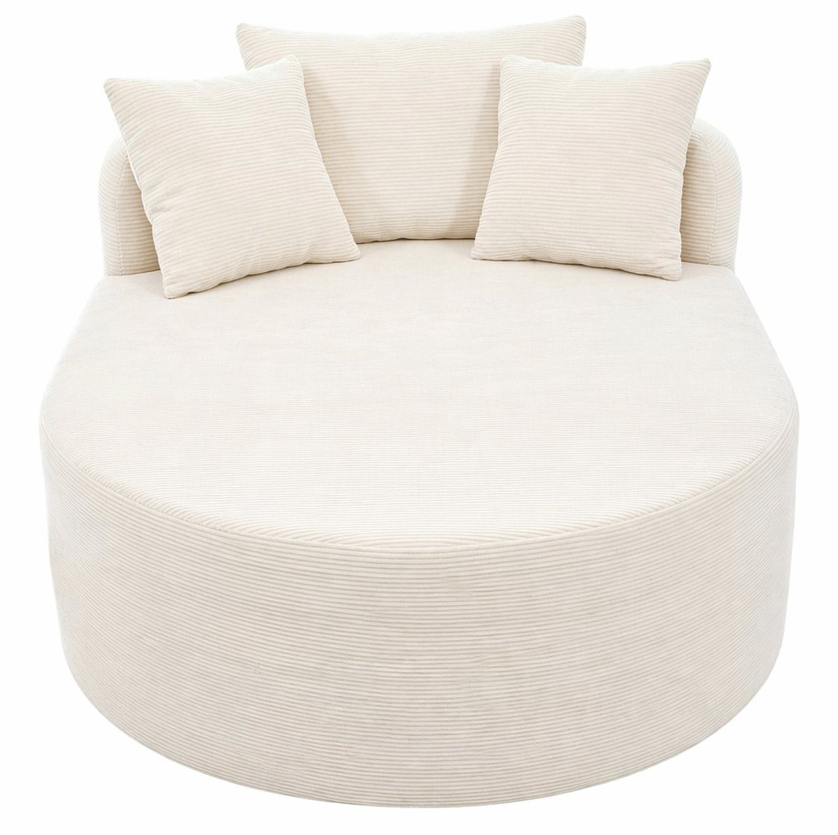 OKWISH Fauteuil – Ovale Relaxfauteuil Met Extra Diepe Zit – Voor Woonkamer En Leeshoek – Cordstof – Hellbeige