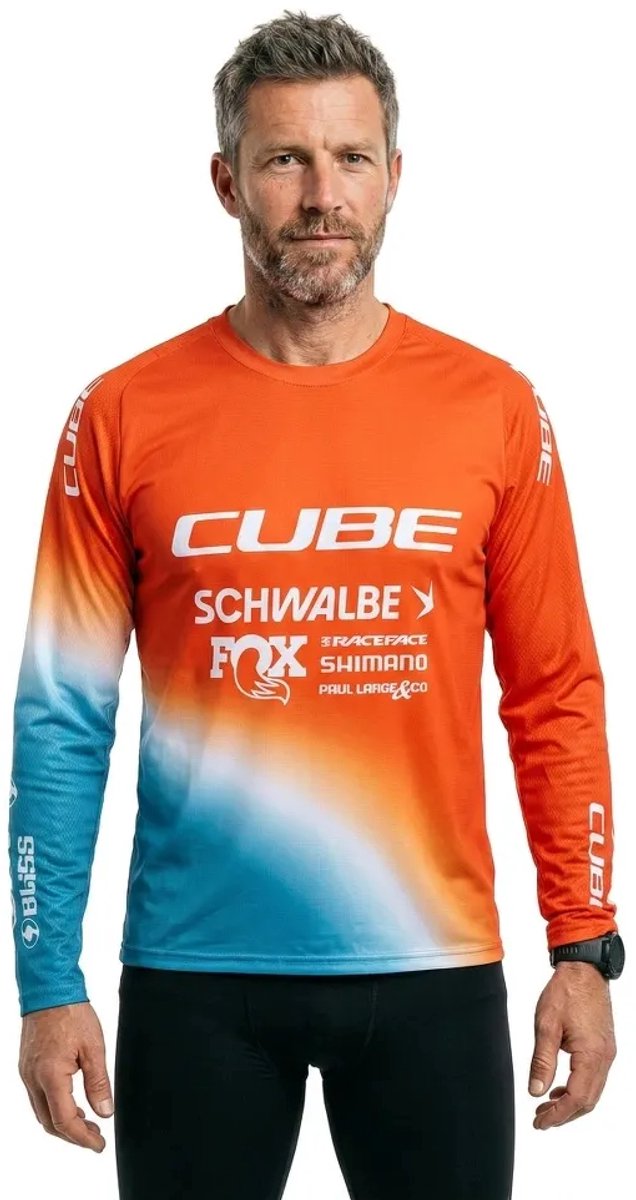 Cube Factory Racing Langarm Enduro Trui Oranje L Man