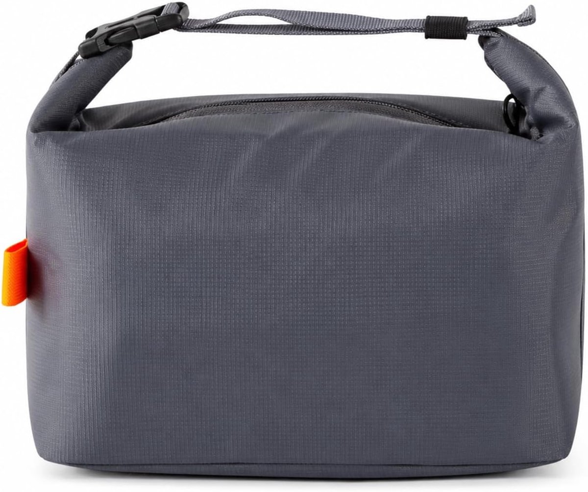 Geïsoleerde lunchtas met dikke aluminiumfolie-voering – Lekvrije thermische bentotas voor werk, school en picknicks – Ruime koel-/warmhoudtas – Inclusief verstelbare schouderriem – Geschikt voor alle leeftijden – Grijs