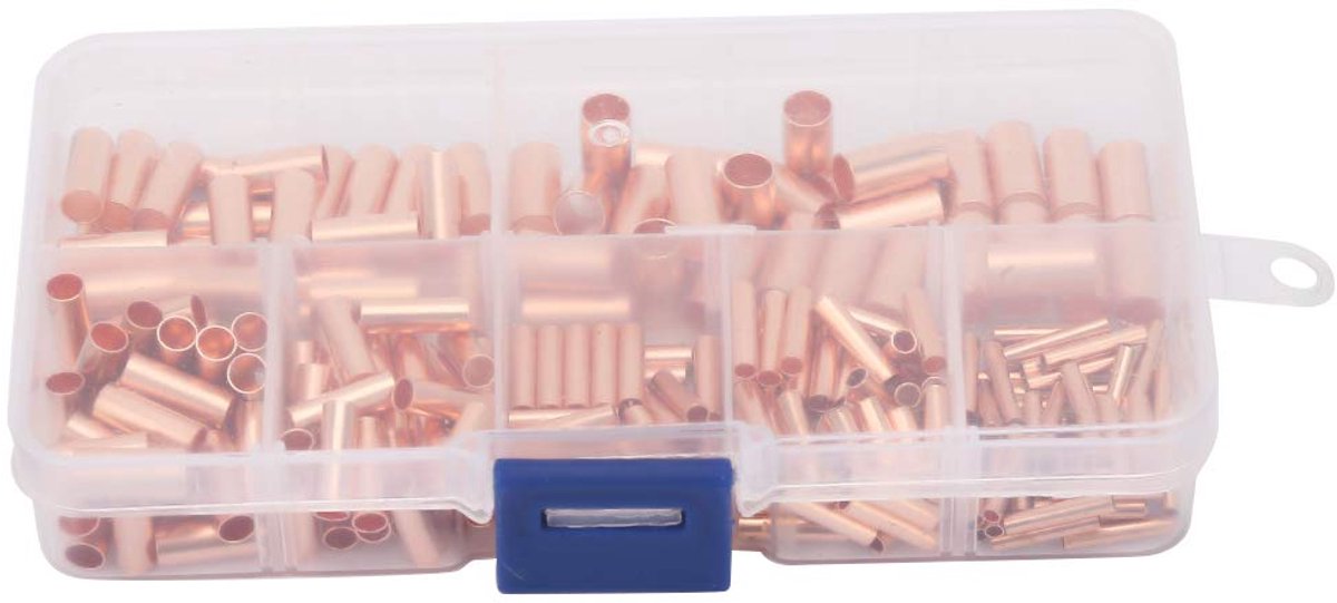 Koperen draadverbinder 250pcs - 6mm verbindingsbuis - hoge elektrische geleidbaarheid - ideaal voor kabelverbindingen - ShopVlot