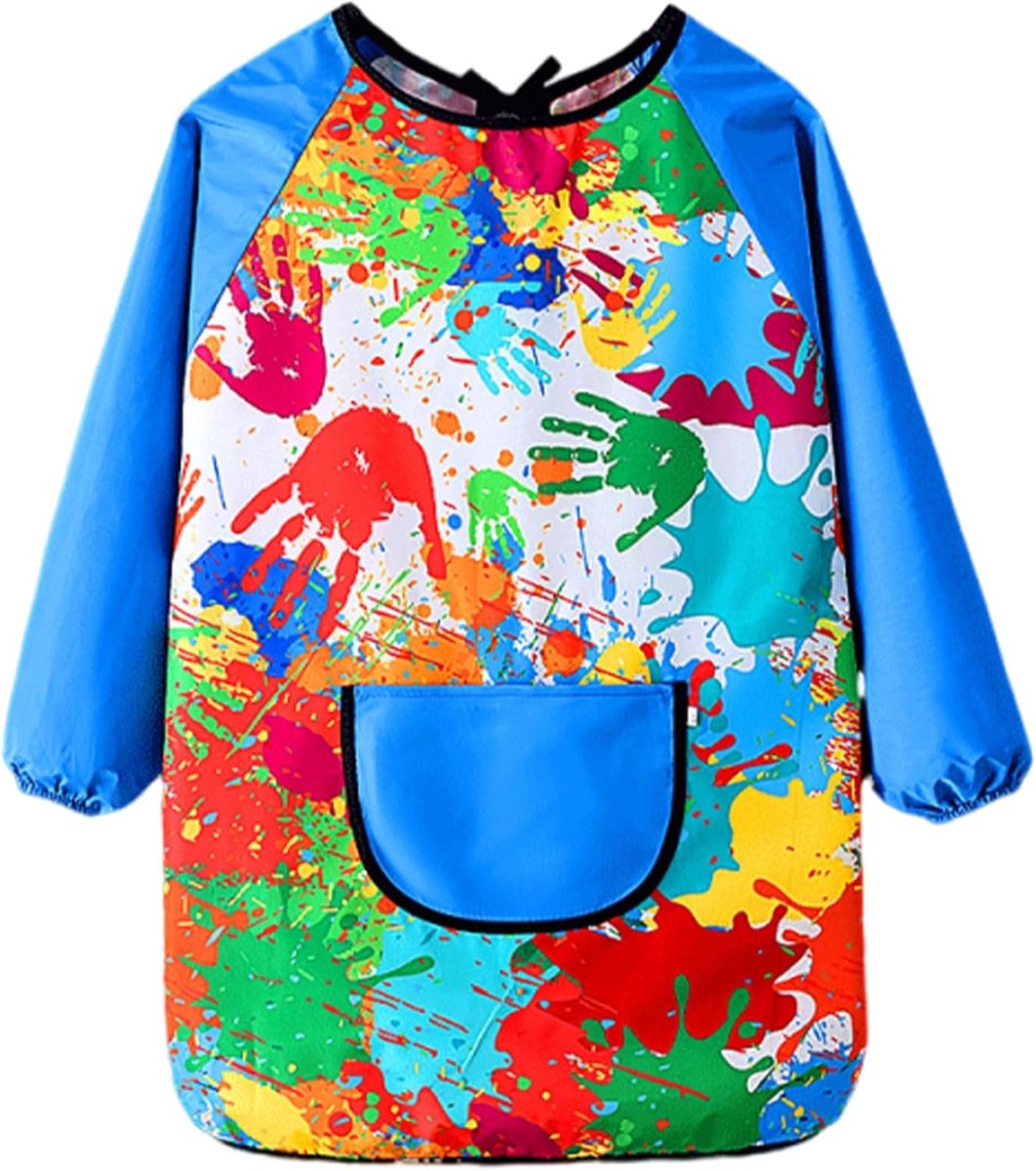Verfjas kind 7-12 jaar - katoenen schilderjas - schort voor creatieve projecten - beschermt kleding - ShopVlot