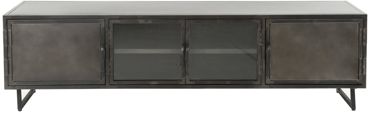 Giga Meubel TV-meubel Rift - Zwart Metaal - 4 Vakken - 180x40x50cm