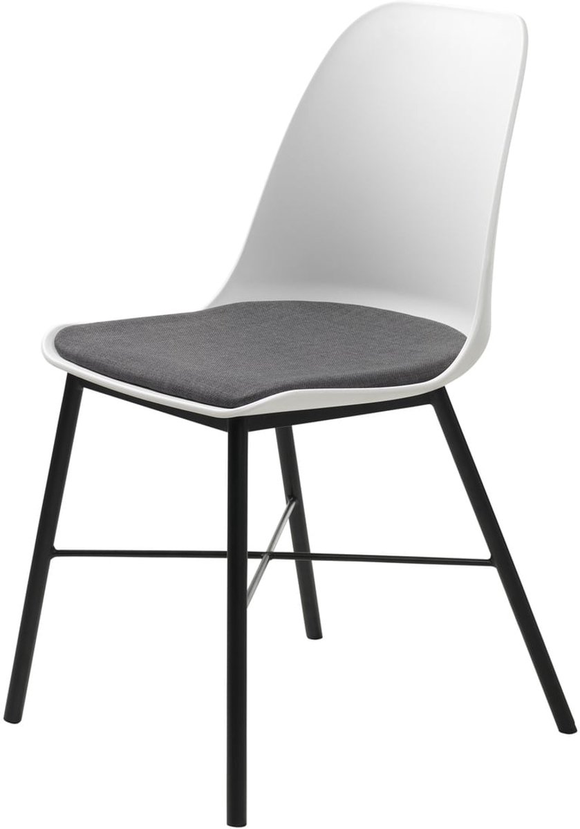 Eetkamerstoel Wit - Stof/Textiel - 54x47x83cm - Zithoogte 47cm - Set van 2