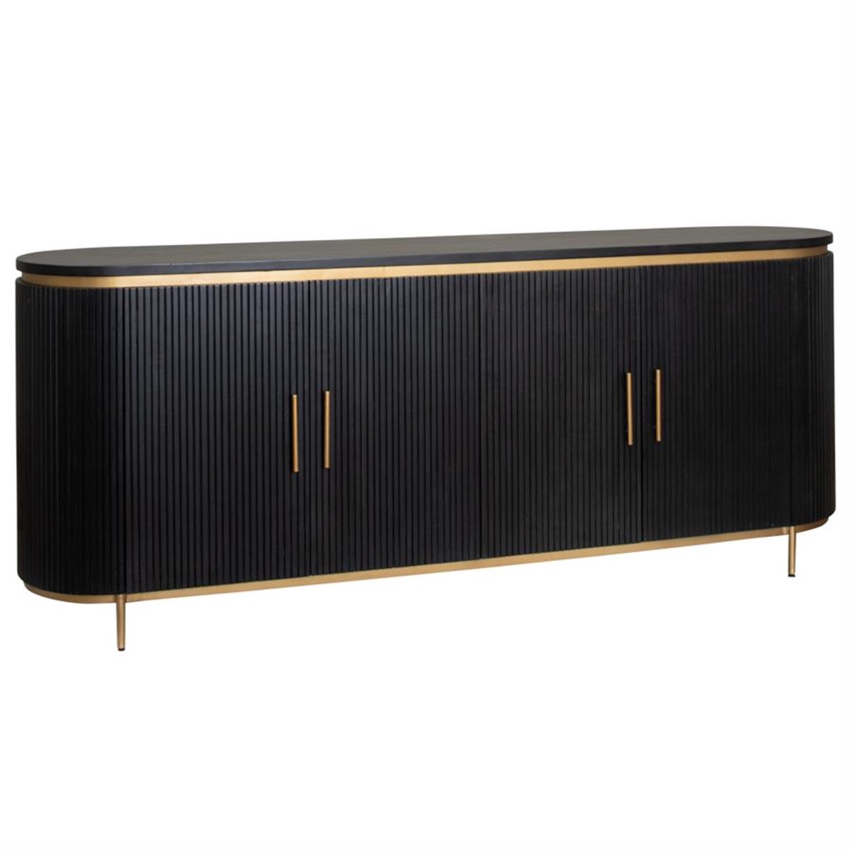 Tower Living Dressoir Rivello - Zwart Hout - 210x45x80cm