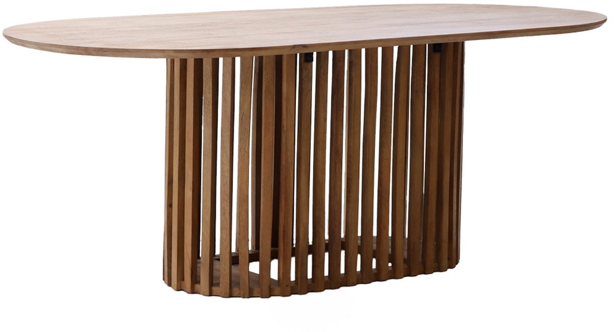 Giga Meubel Eettafel Ferran - Ovaal - Mangohout - Naturel - 250cm