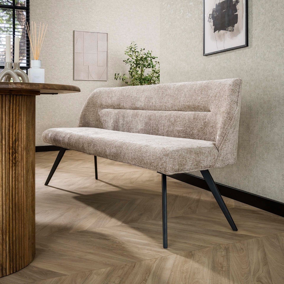 Giga Meubel Eetkamerbank Pull - Zand - 188x53x84cm