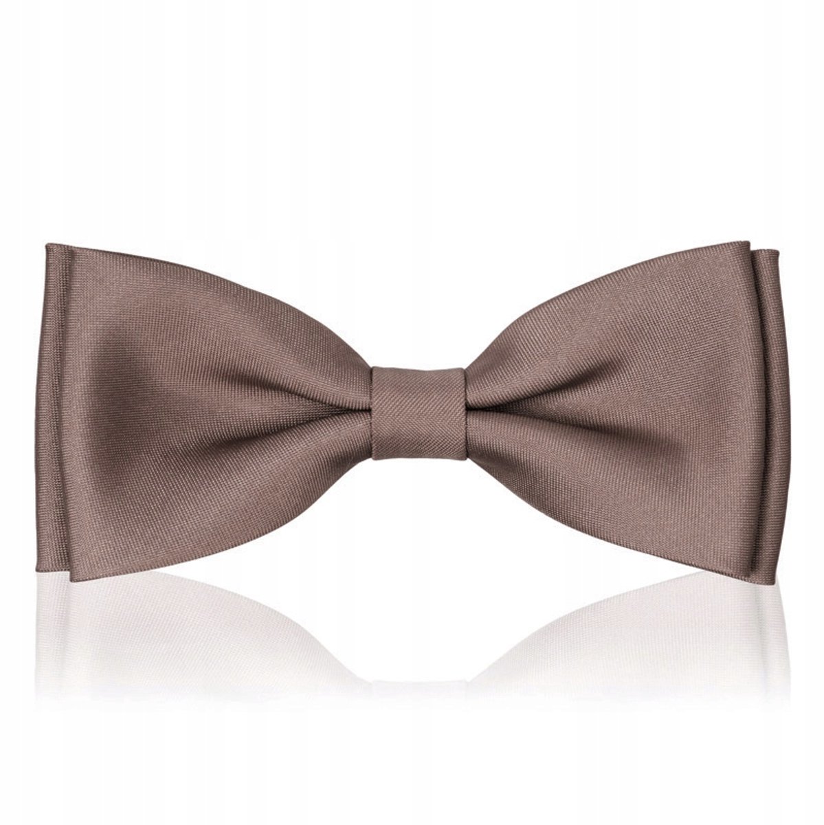 Elegante heren vlinderdas, mat, effen, polyester, donker beige
