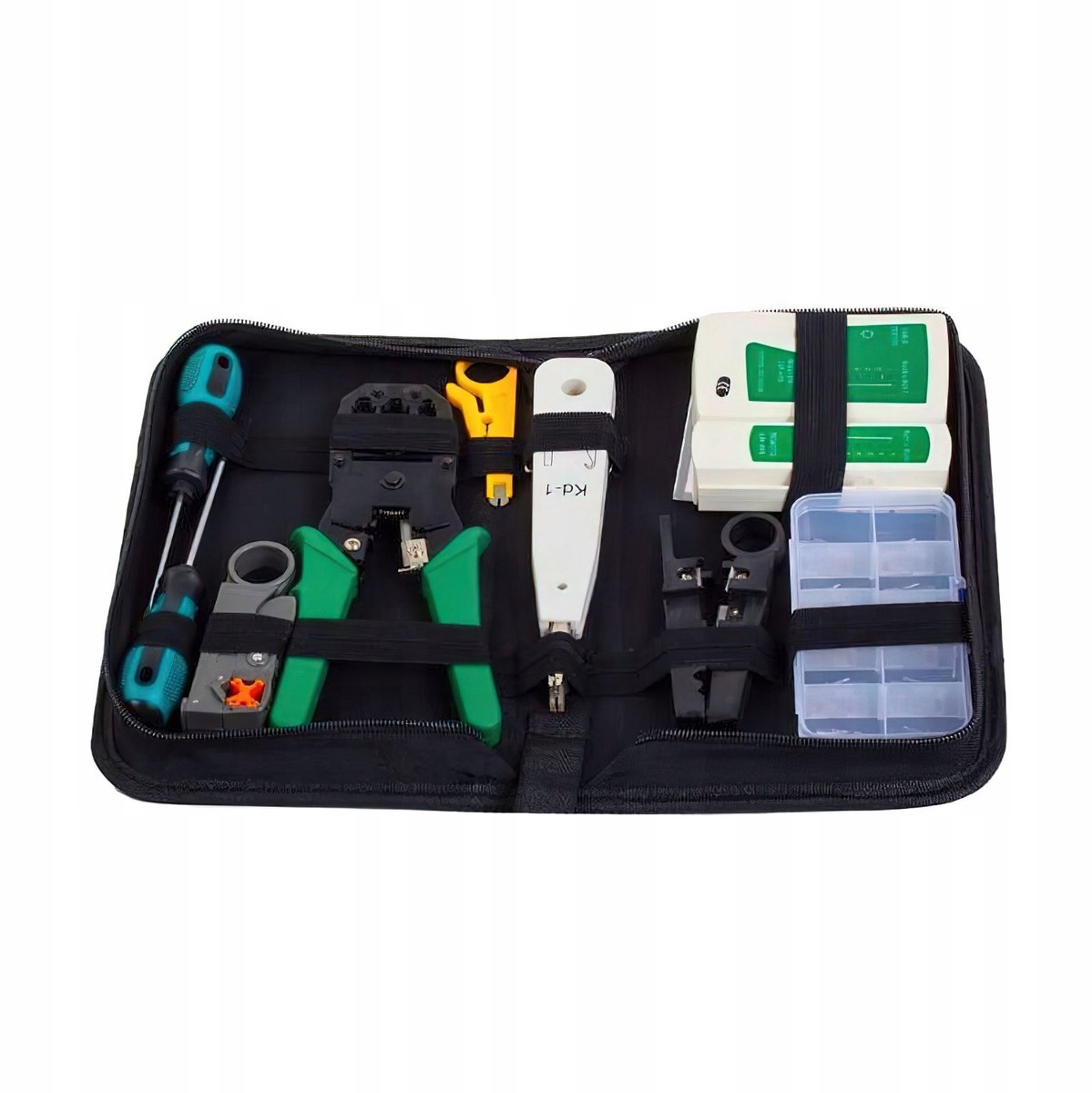 Netwerk Gereedschap Set 9 Delig met Kabeltester en Tang