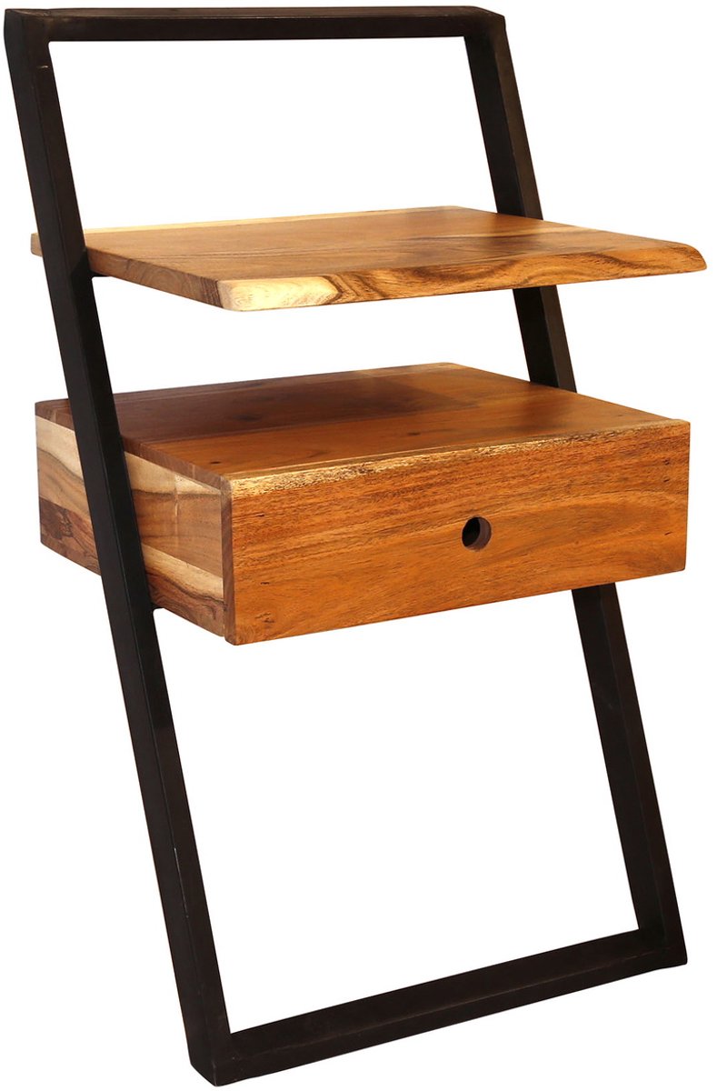 Giga Meubel Nachtkastje Lean - Naturel Acaciahout - 45x35x77cm