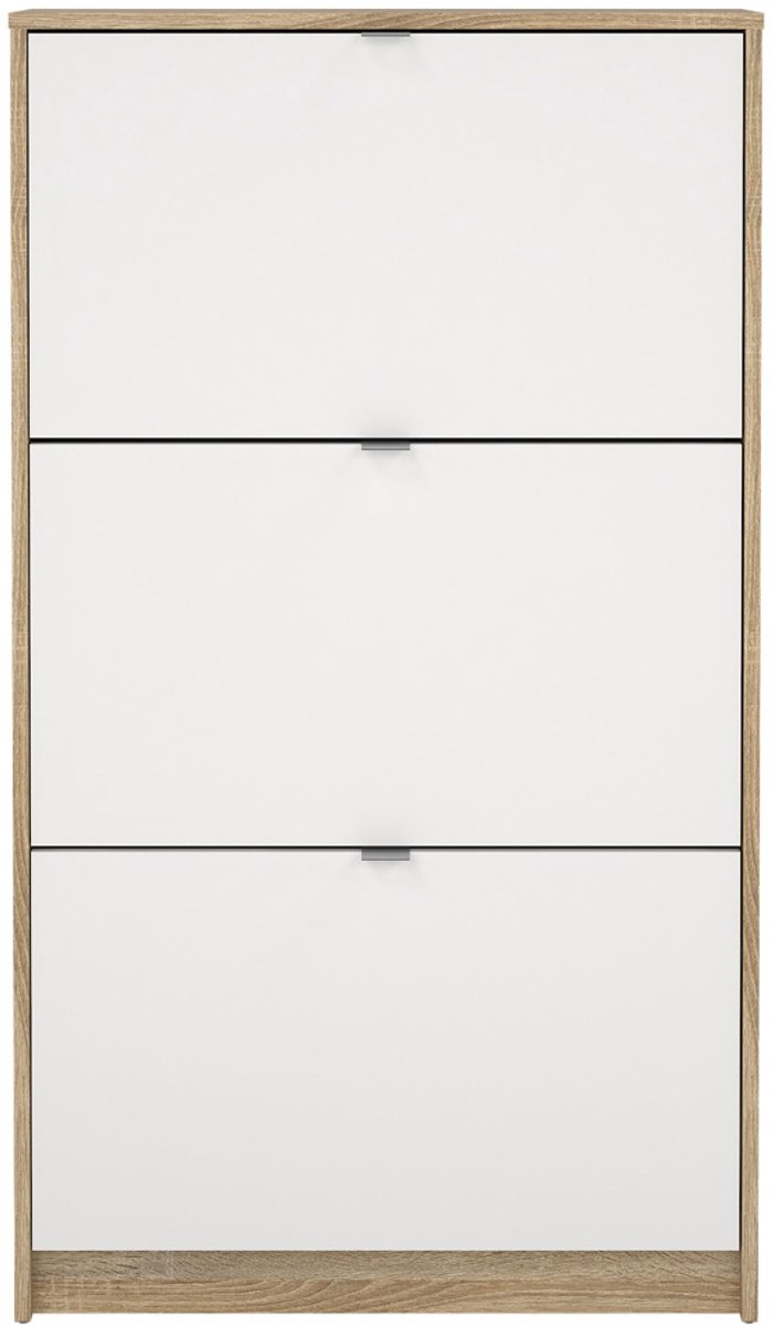 Giga Living Schoenenkast Shoes - Wit/Naturel - 70x24x124cm